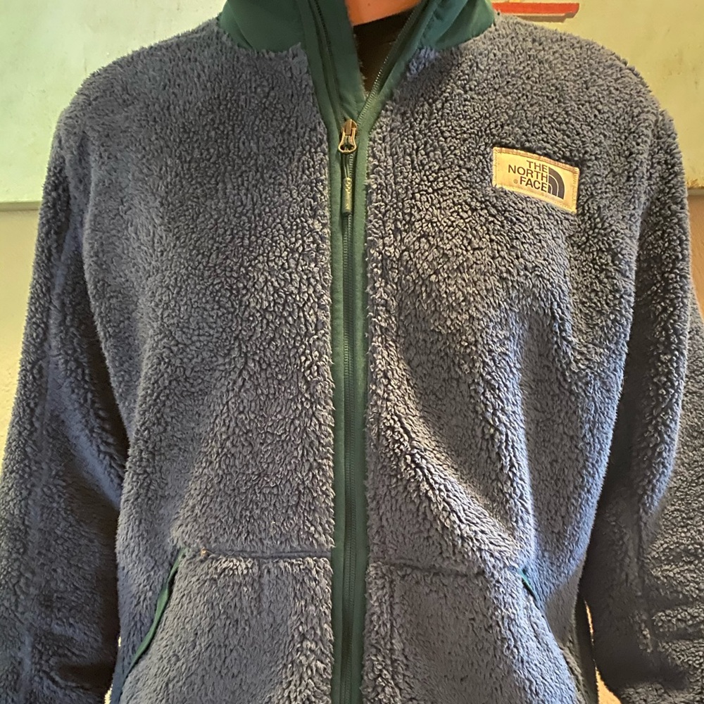 Men’s North Face monkey fur zip jacket